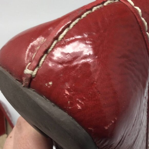 FRYE RED MOCCASINS LOAFER FLATS LEATHER 8M - Picture 12 of 15